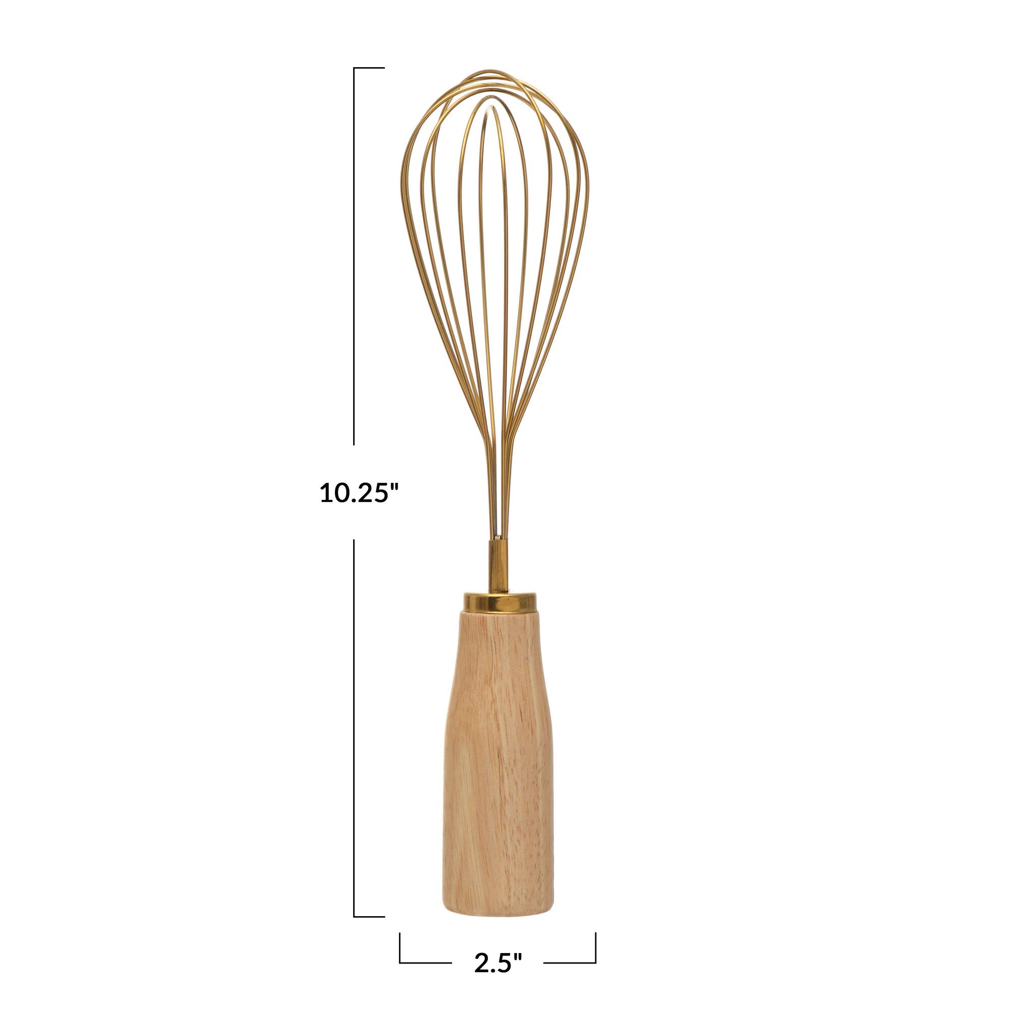 Hello Honey® Gold Standing Stainless Steel Whisk with Wood Handle